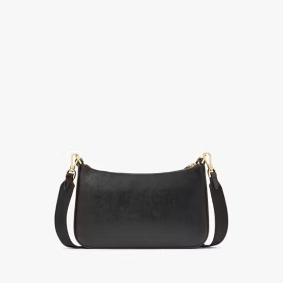 Kate Spade  NEW black saffiano leatherForest blooms crossbody Duet $379 - Picture 4 of 15